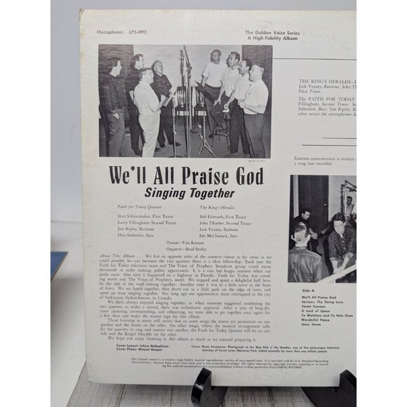 King's Heralds, Faith For Today We'll All Praise God ST-092 Chapel Records Vinyl - Picture 6 of 14